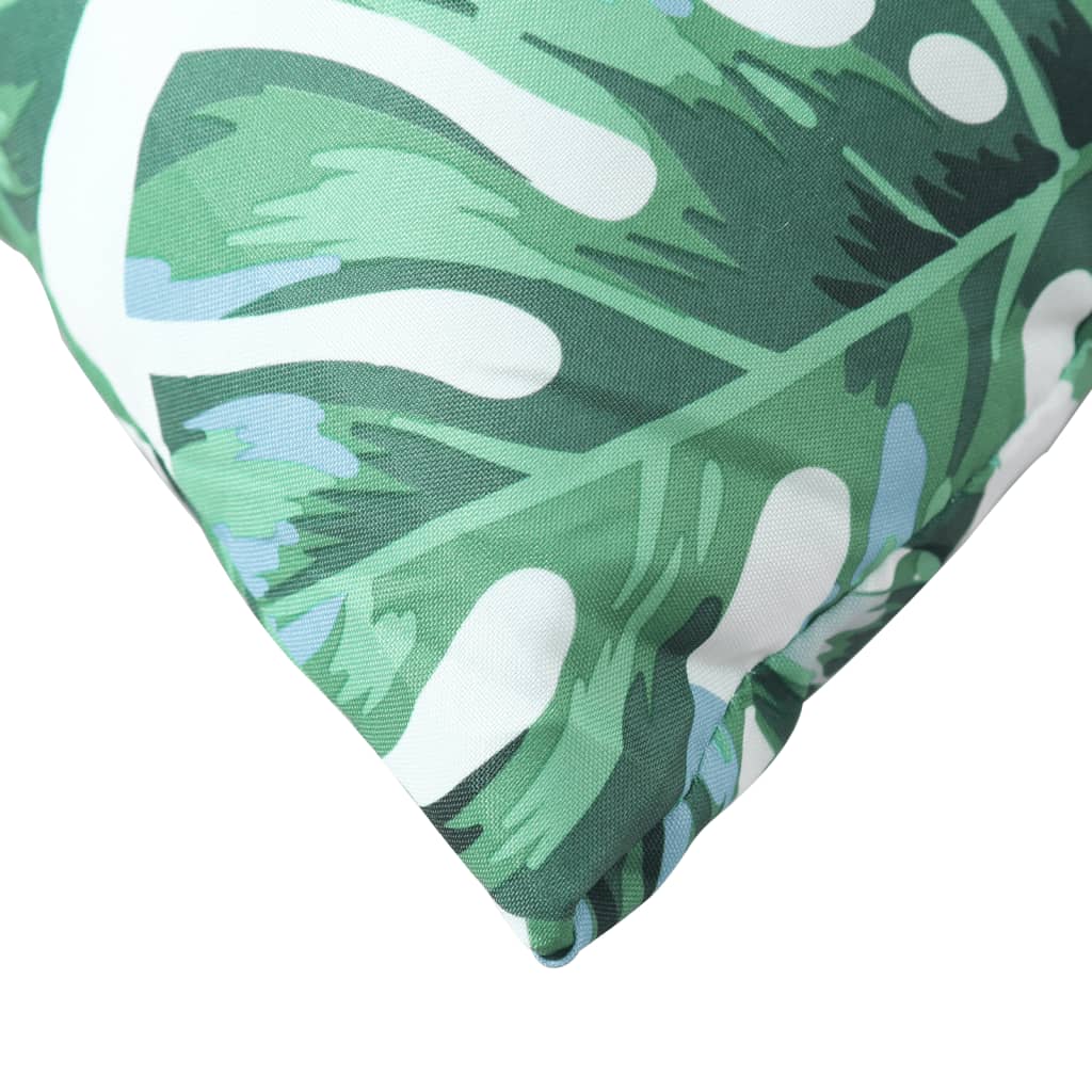 Sofa cushions 4 pcs. leaf pattern 60x60 cm fabric