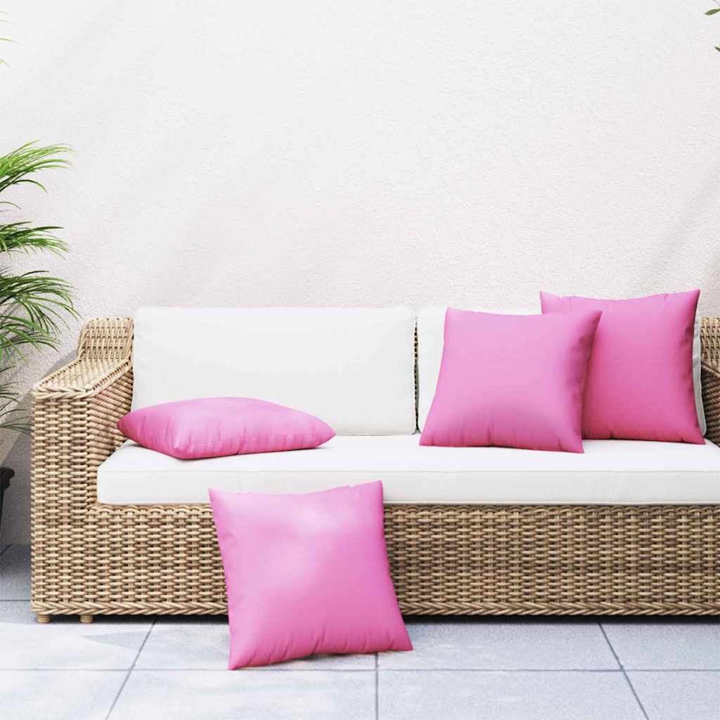 Scatter Pillows Solid 4 pcs Pink 60 x 60 cm Polyester fabric