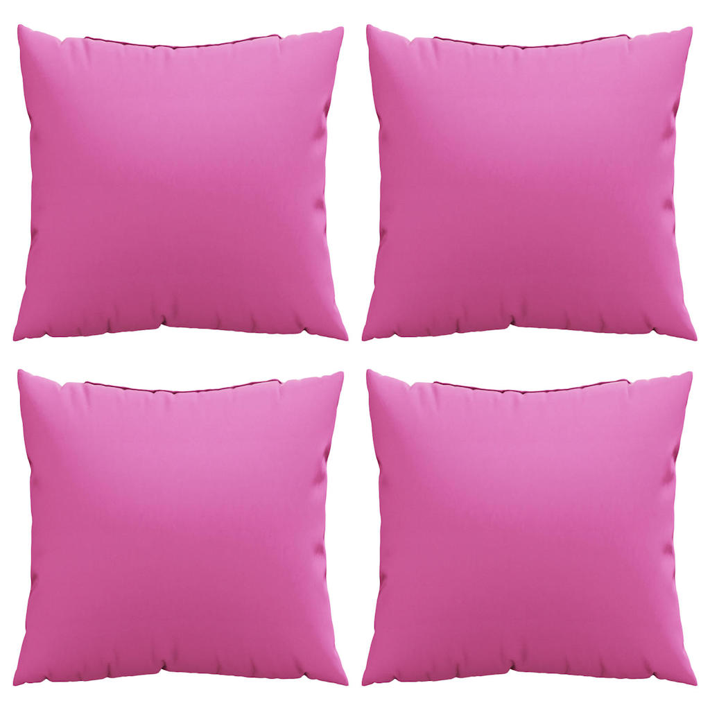 Scatter Pillows Solid 4 pcs Pink 60 x 60 cm Polyester fabric