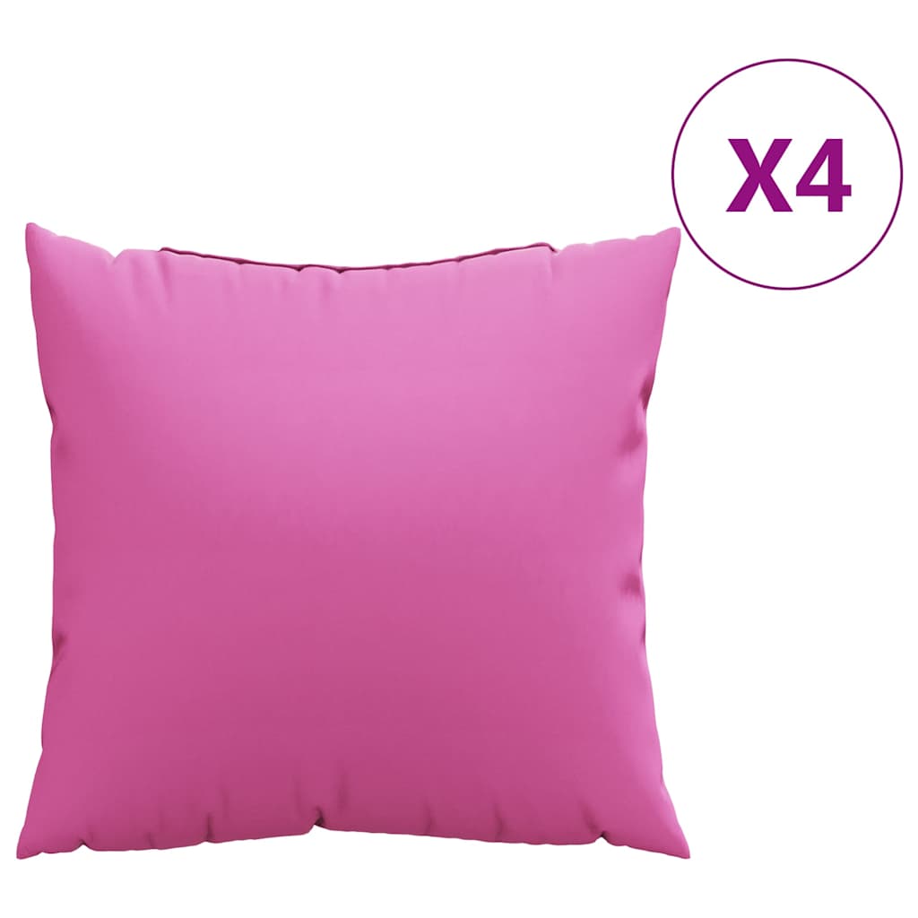 Scatter Pillows Solid 4 pcs Pink 60 x 60 cm Polyester fabric
