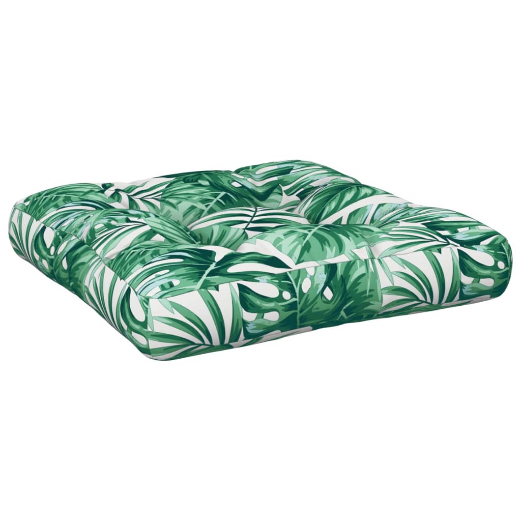 Coussin de palette motif feuilles 50x50x12 cm Tissu