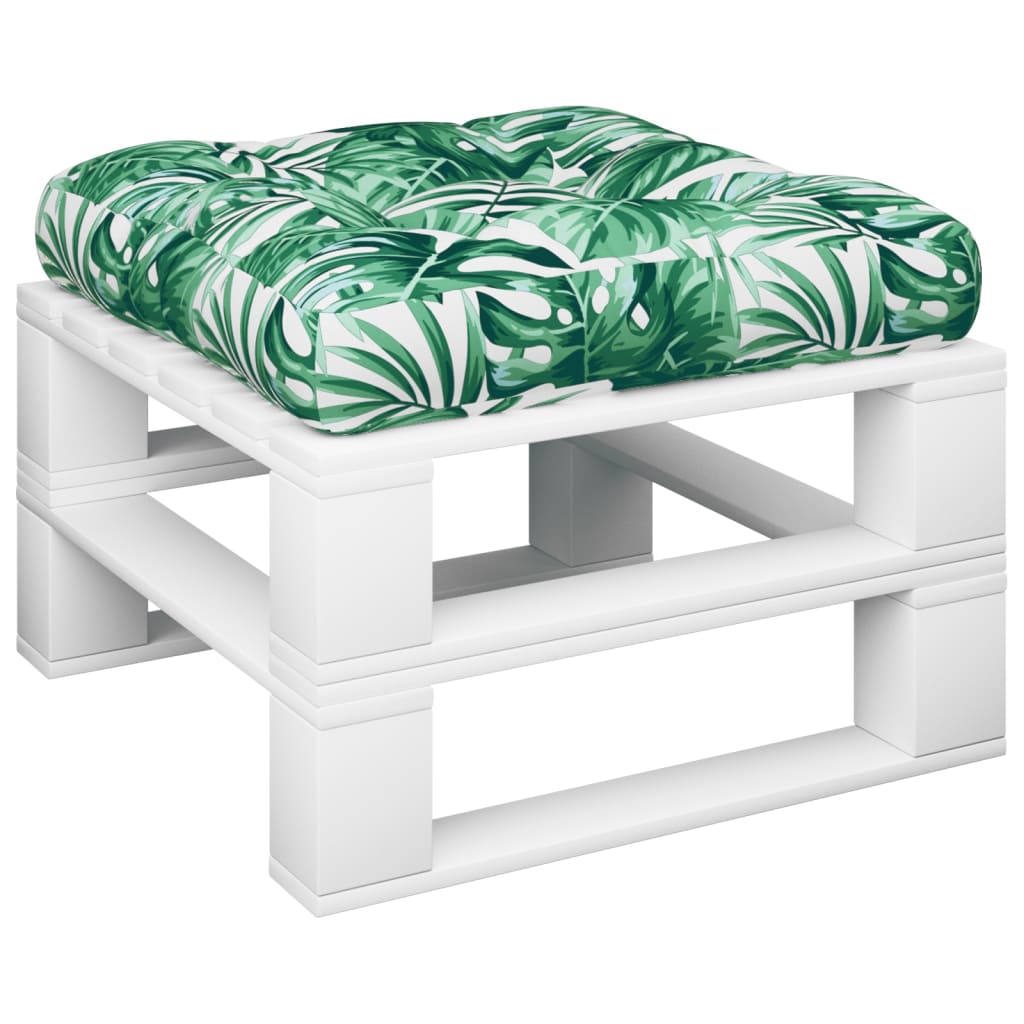 Coussin de palette motif feuilles 50x50x12 cm Tissu