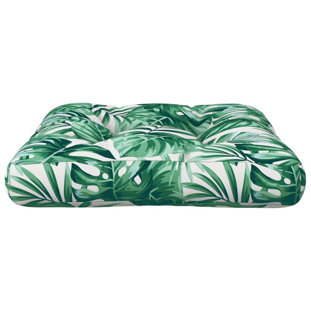 Coussin de palette motif feuilles 50x50x12 cm Tissu