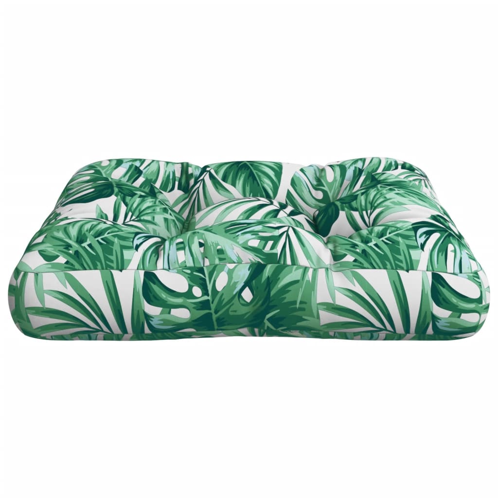Coussin de palette motif feuilles 50x50x12 cm Tissu