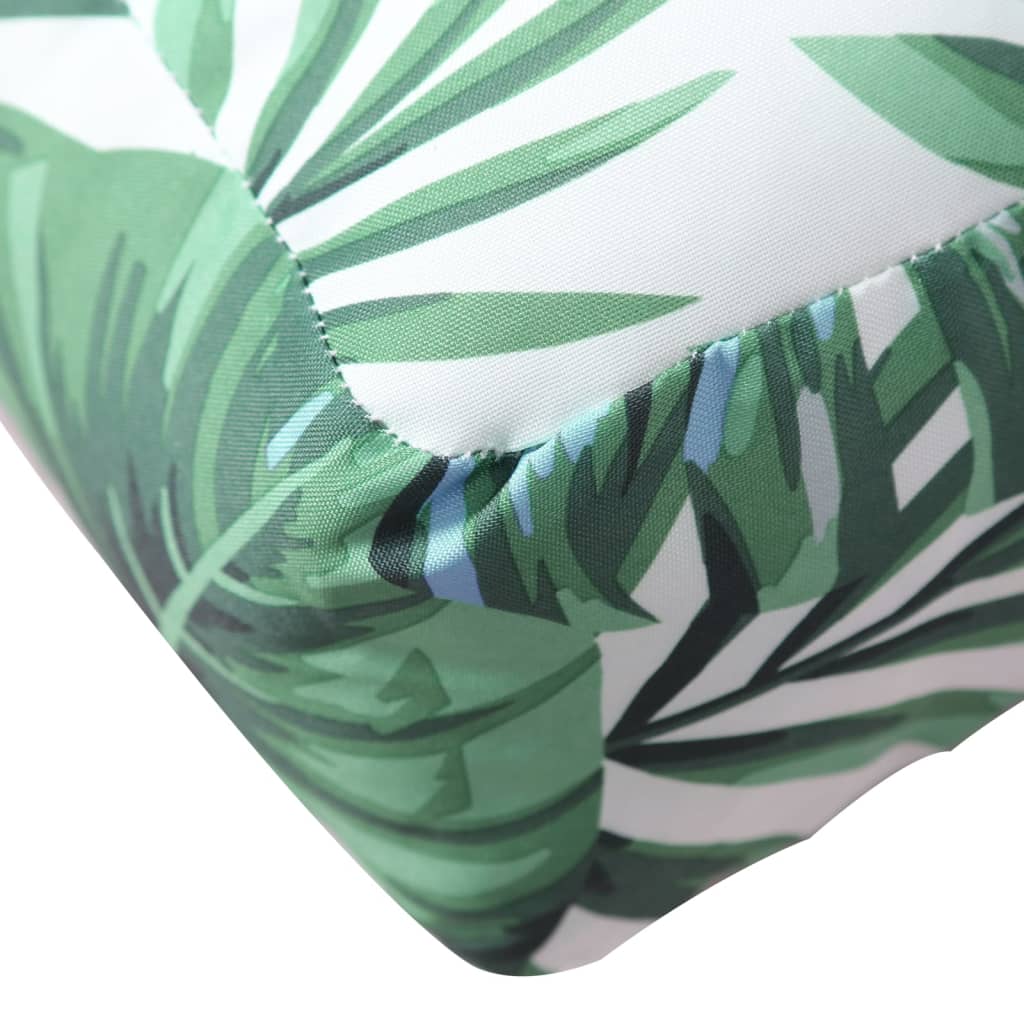 Coussin de palette motif feuilles 50x50x12 cm Tissu