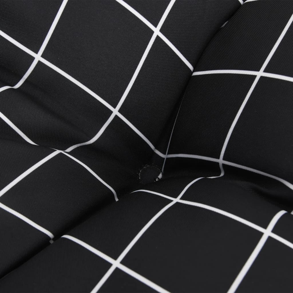 Pallet Cushion Black Plaid Pattern 50x50x12 cm Fabric