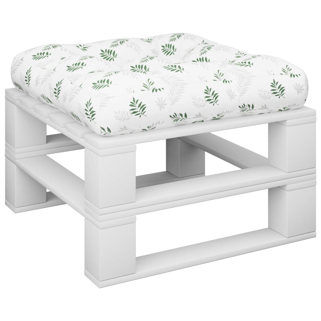 Coussin de palette motif feuilles 50x50x12 cm Tissu