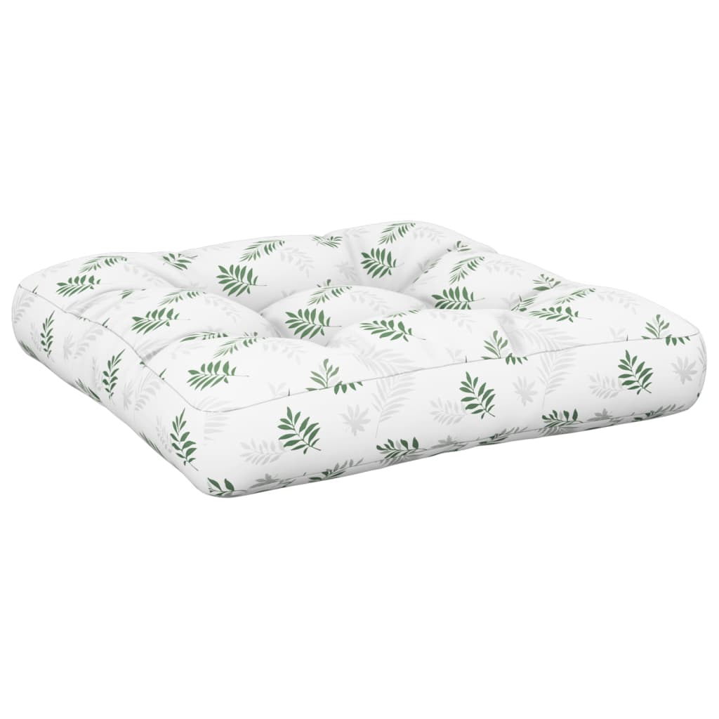 Coussin de palette motif feuilles 50x50x12 cm Tissu