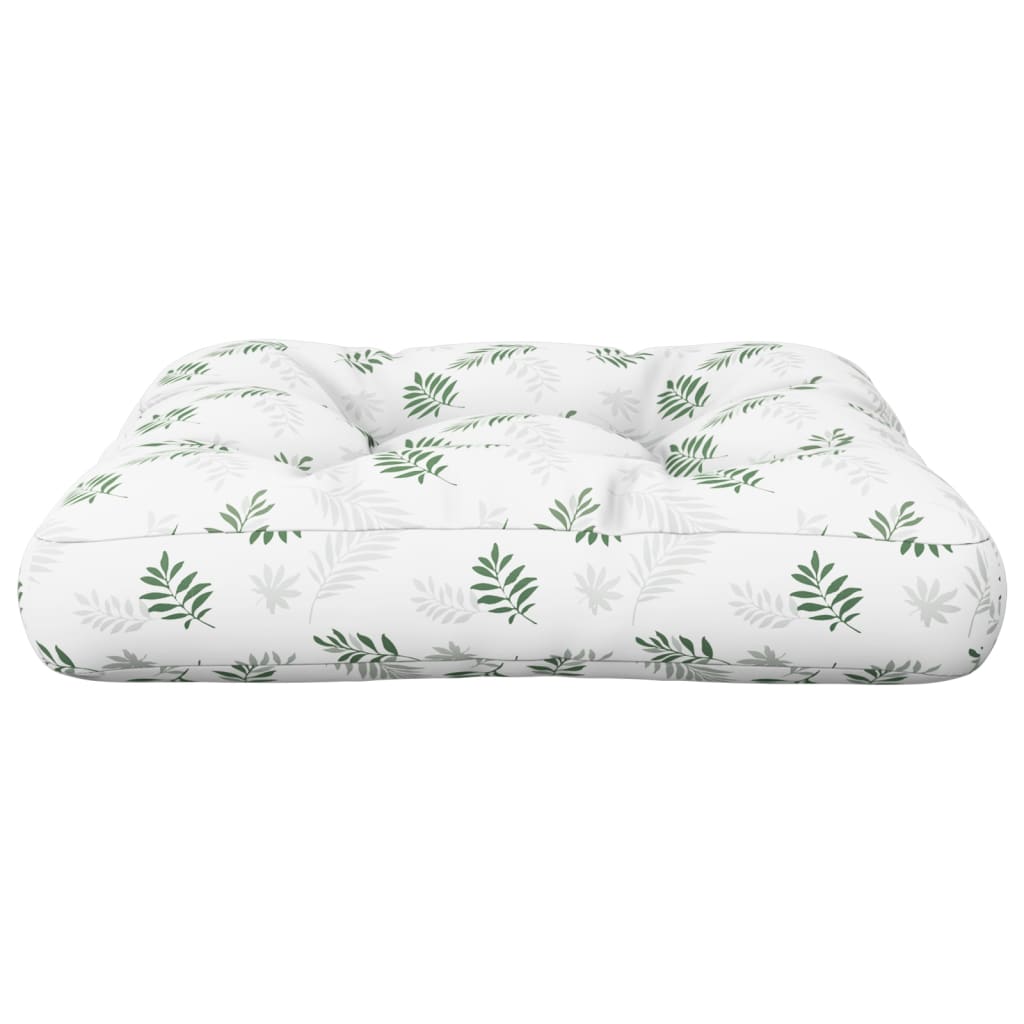 Coussin de palette motif feuilles 50x50x12 cm Tissu