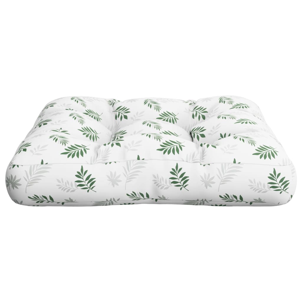 Coussin de palette motif feuilles 50x50x12 cm Tissu