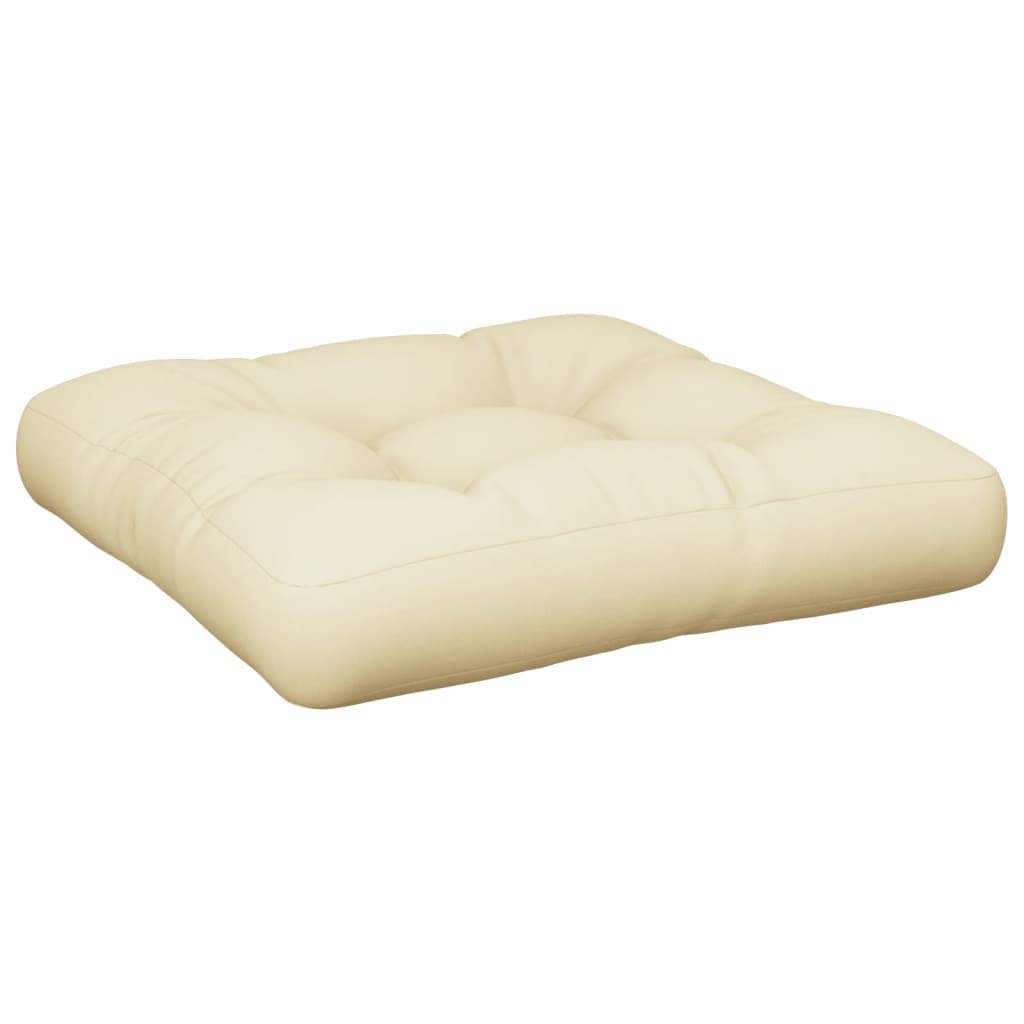 Coussin de palette crème 60x60x12 cm tissu