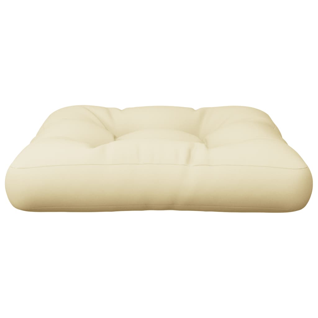Coussin de palette crème 60x60x12 cm tissu