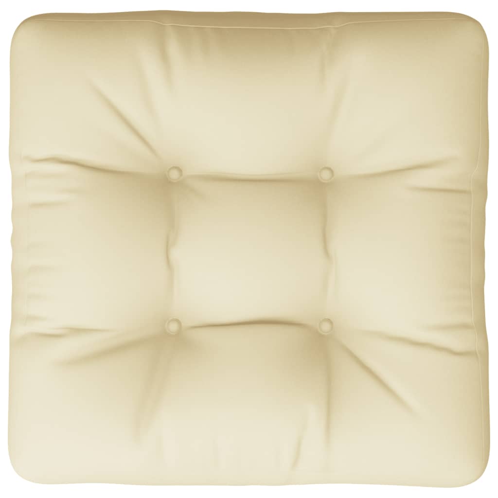 Coussin de palette crème 60x60x12 cm tissu