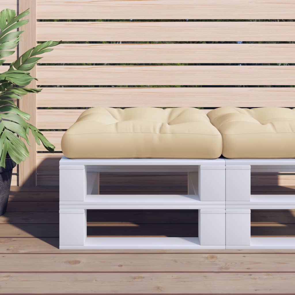 Pallet Cushion Beige 60x60x12 cm Fabric
