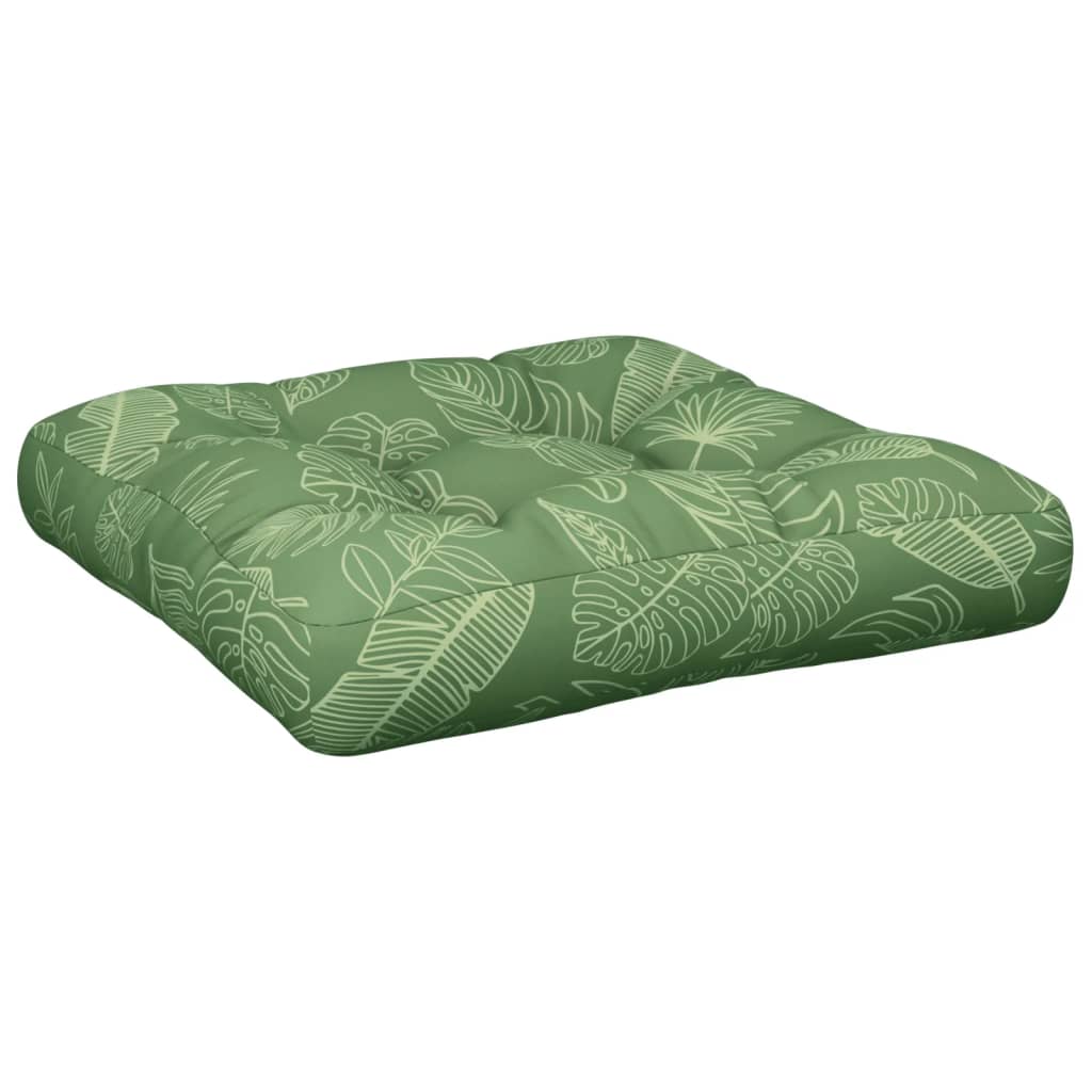 Pallet Cushion Leaf Pattern 60x60x12 cm Fabric