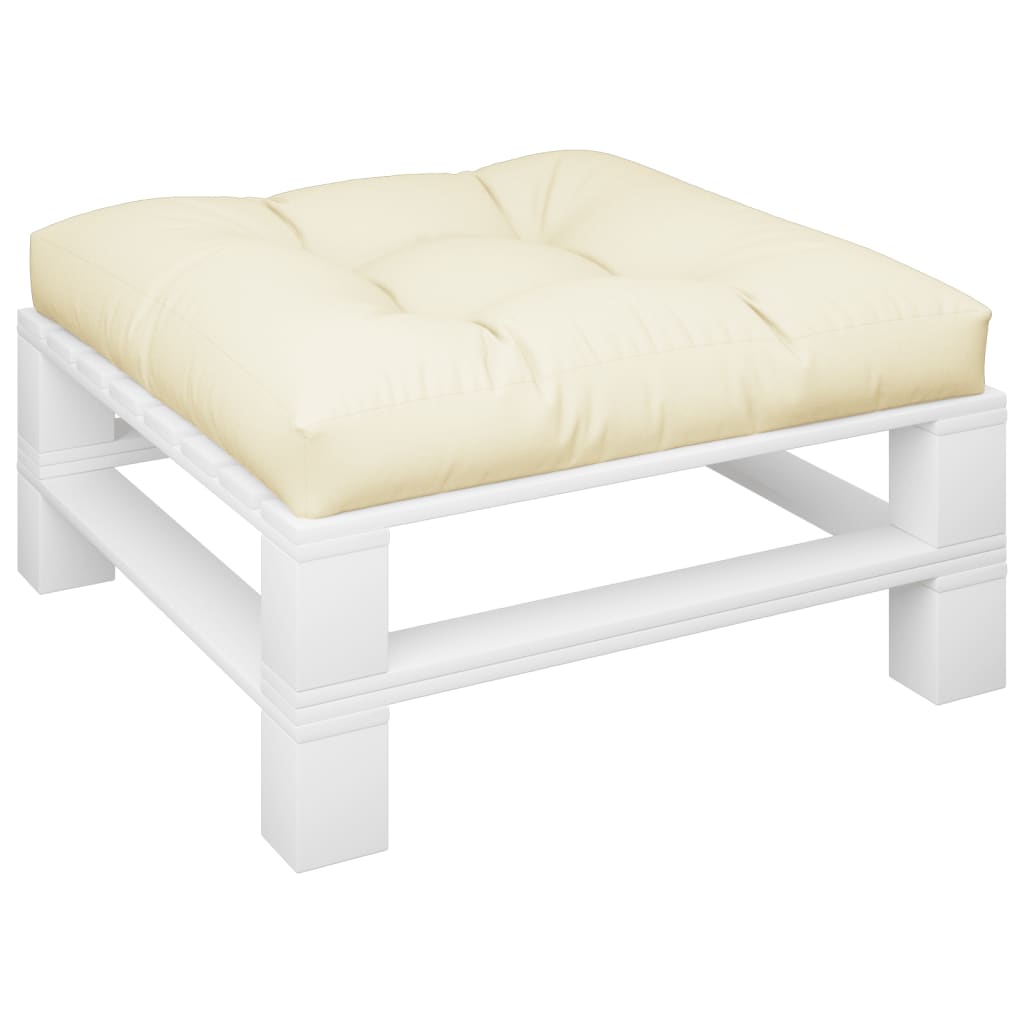 Coussin de palette Crème 80x80x12 cm Tissu