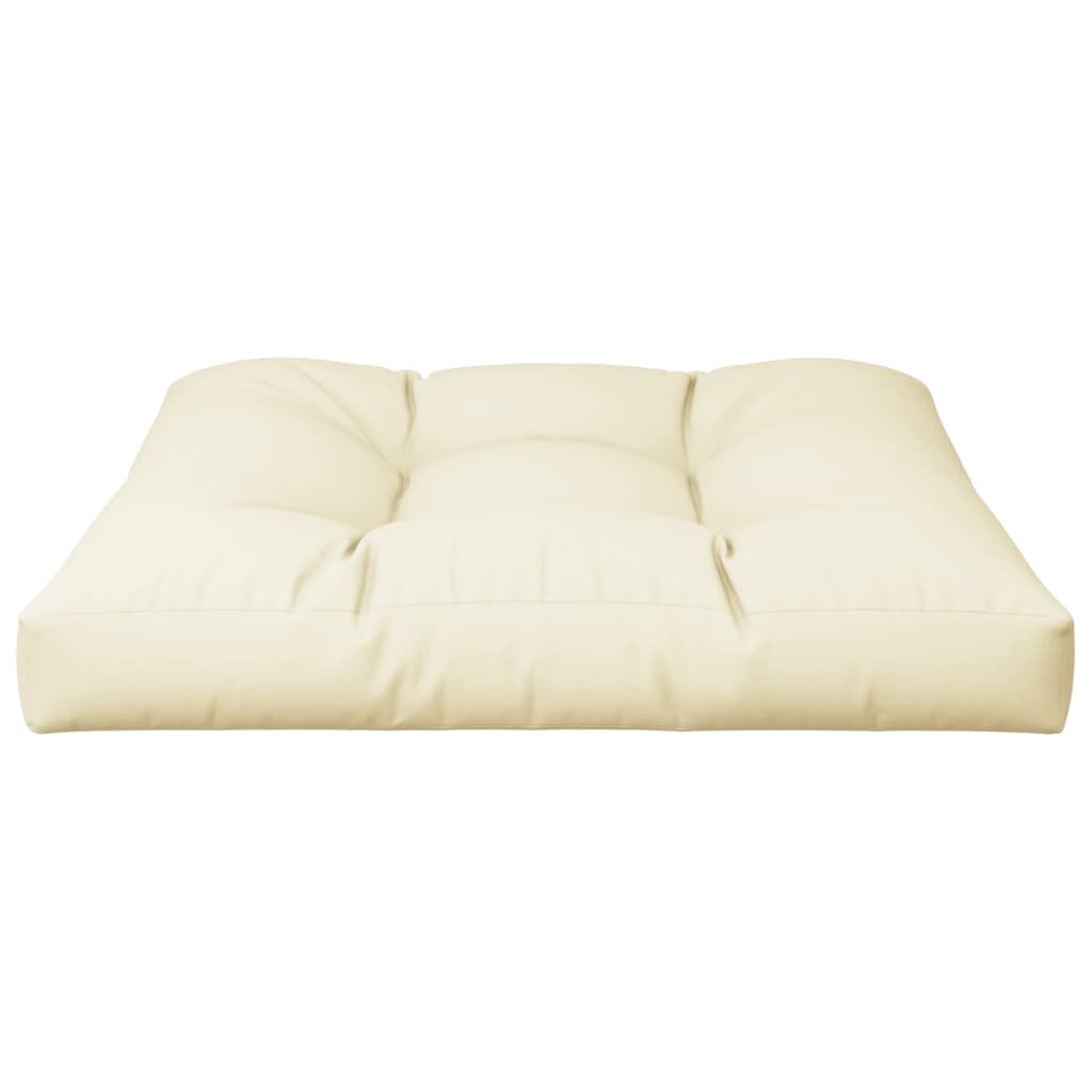 Coussin de palette Crème 80x80x12 cm Tissu
