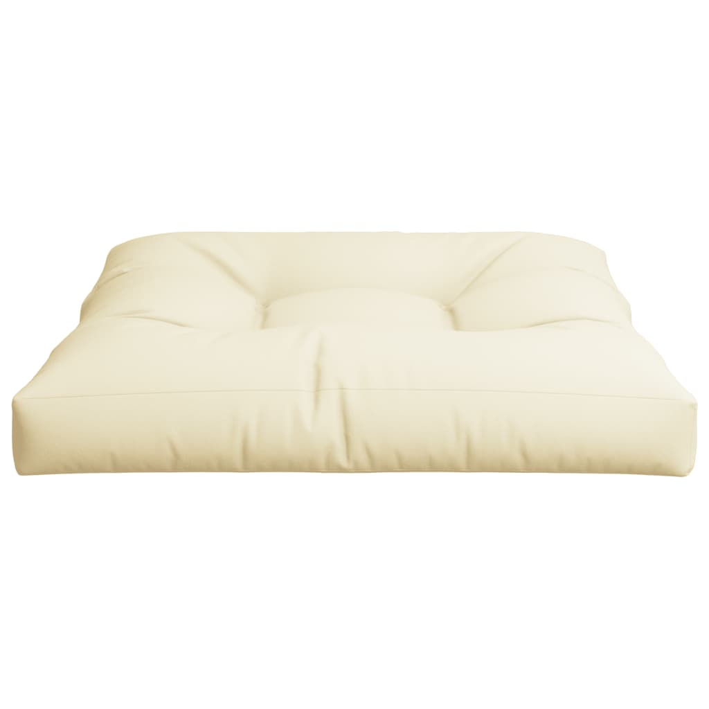 Coussin de palette Crème 80x80x12 cm Tissu