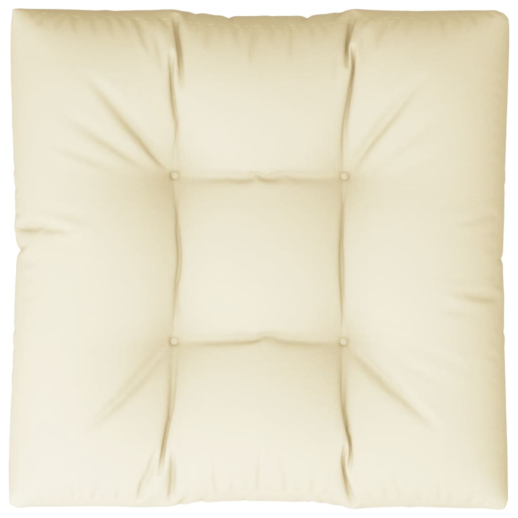 Coussin de palette Crème 80x80x12 cm Tissu