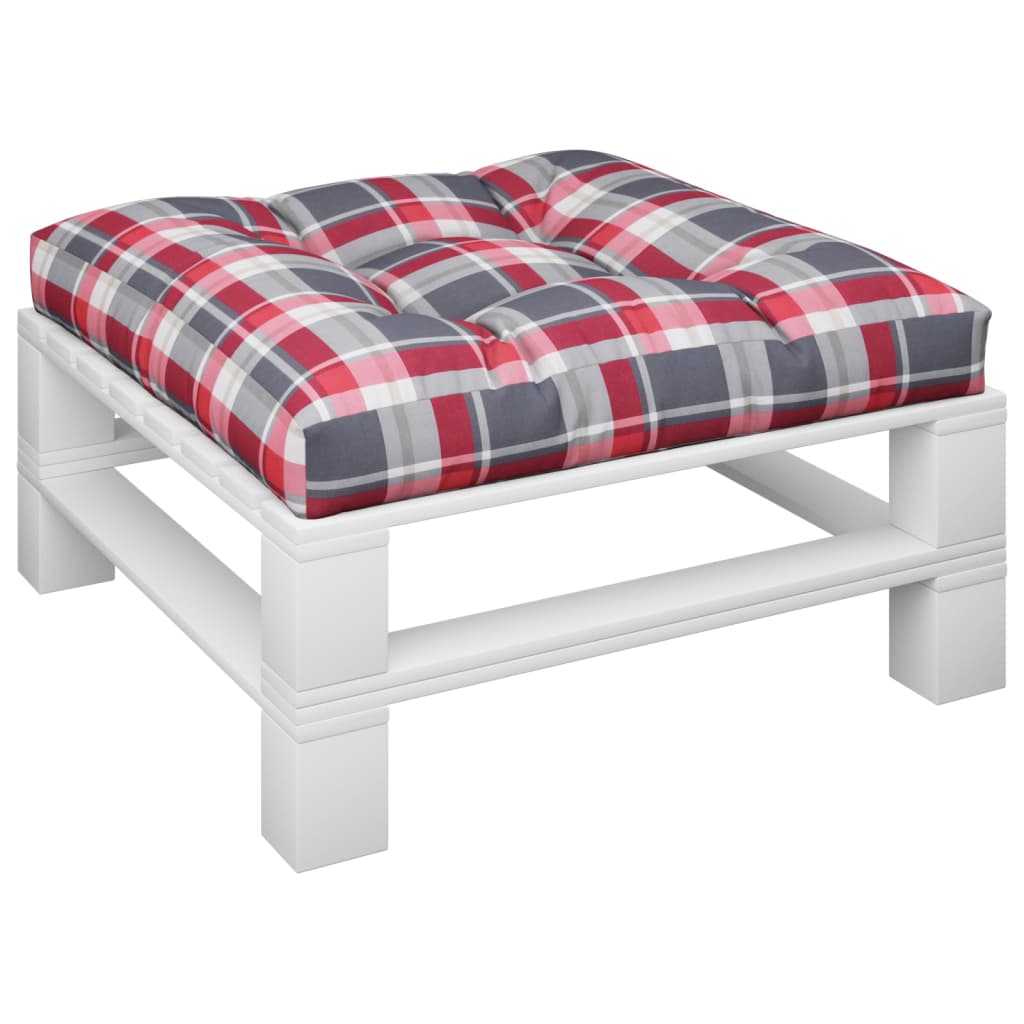 Coussin de palette Rouge à carreaux 80x80x12 cm Tissu