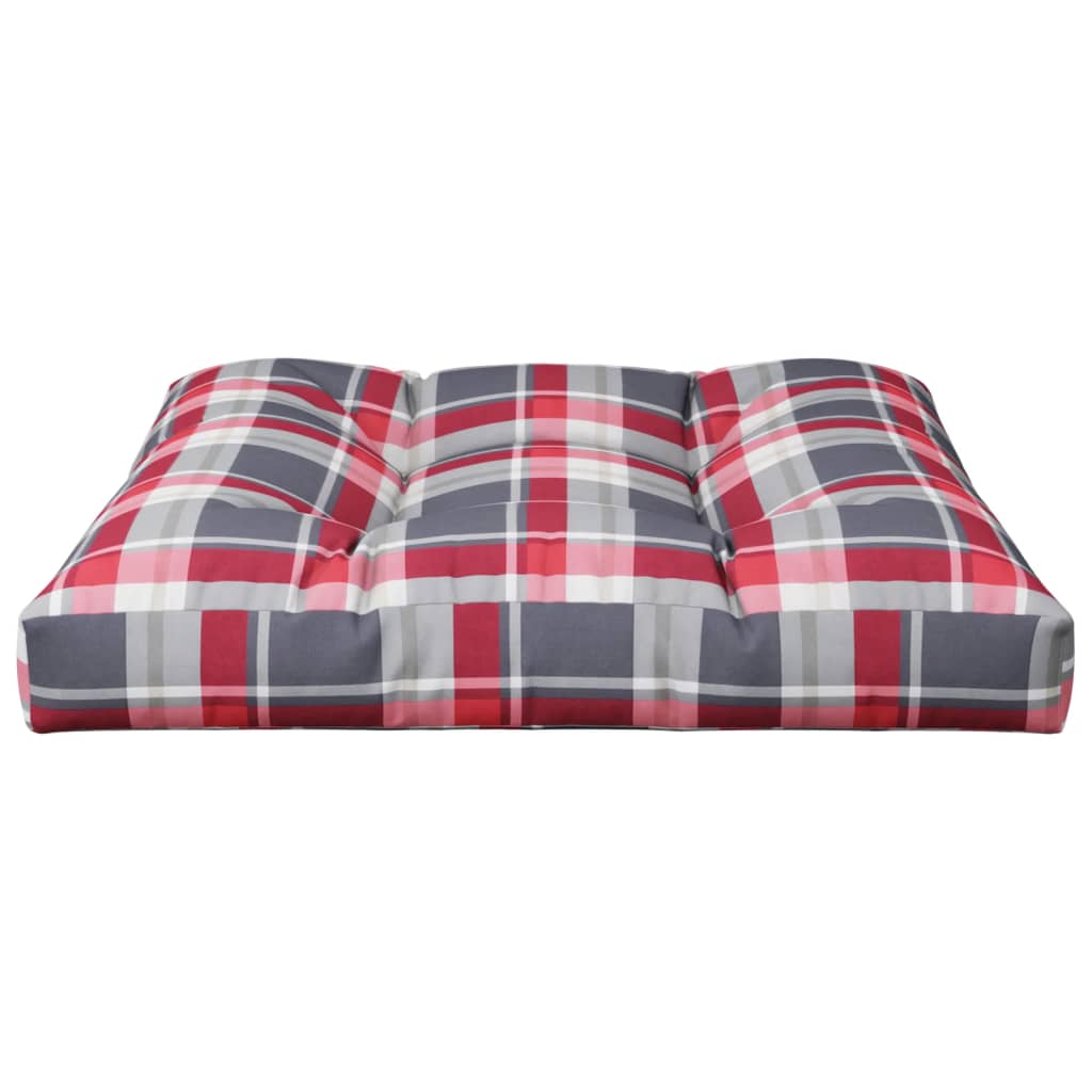Coussin de palette Rouge à carreaux 80x80x12 cm Tissu