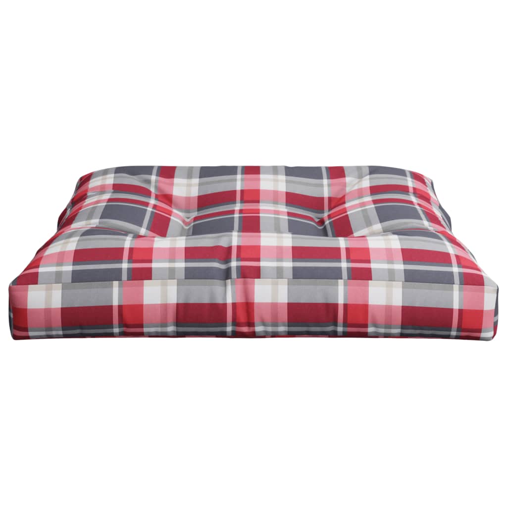 Coussin de palette Rouge à carreaux 80x80x12 cm Tissu