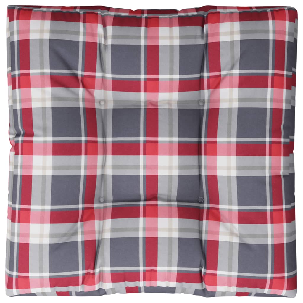Coussin de palette Rouge à carreaux 80x80x12 cm Tissu