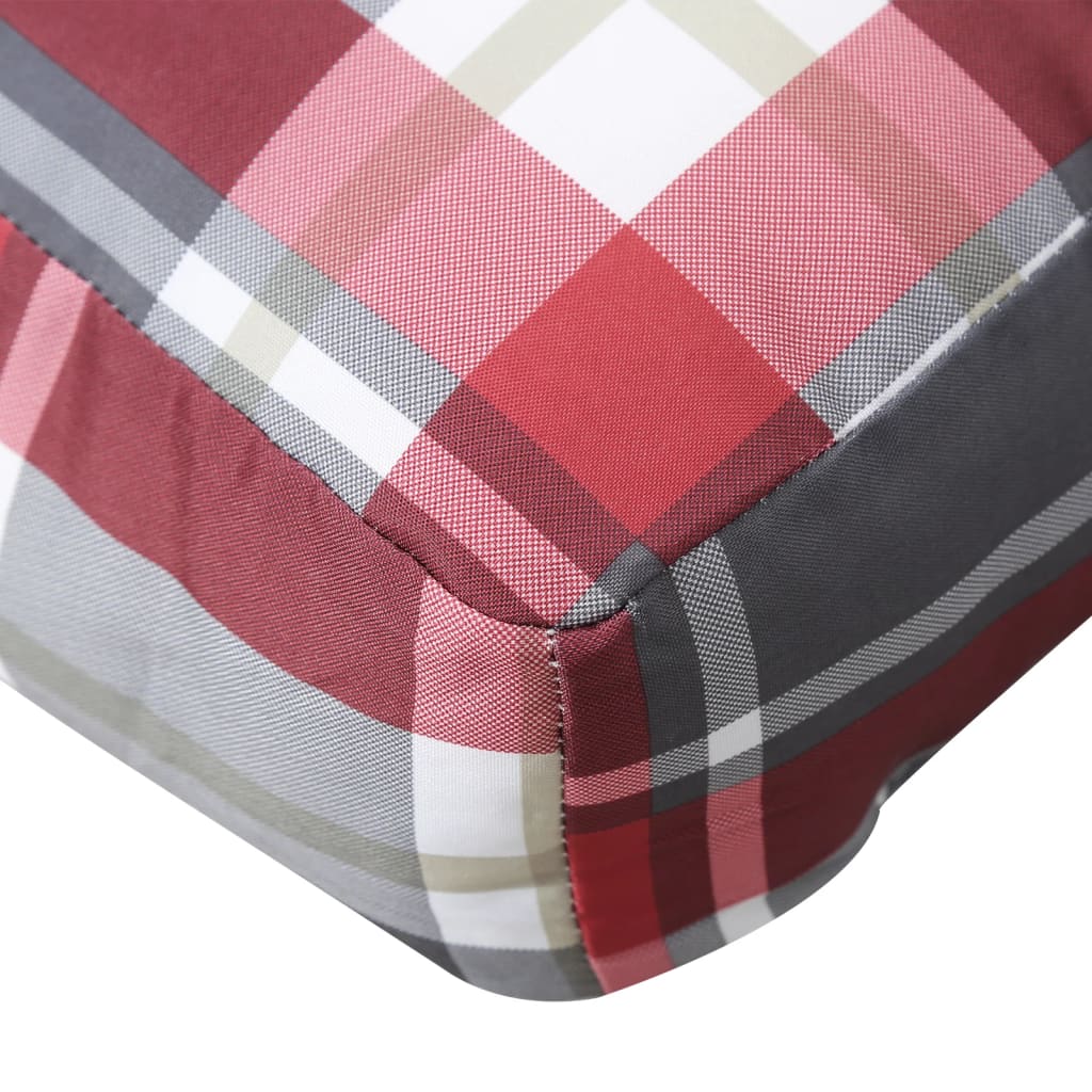 Coussin de palette Rouge à carreaux 80x80x12 cm Tissu