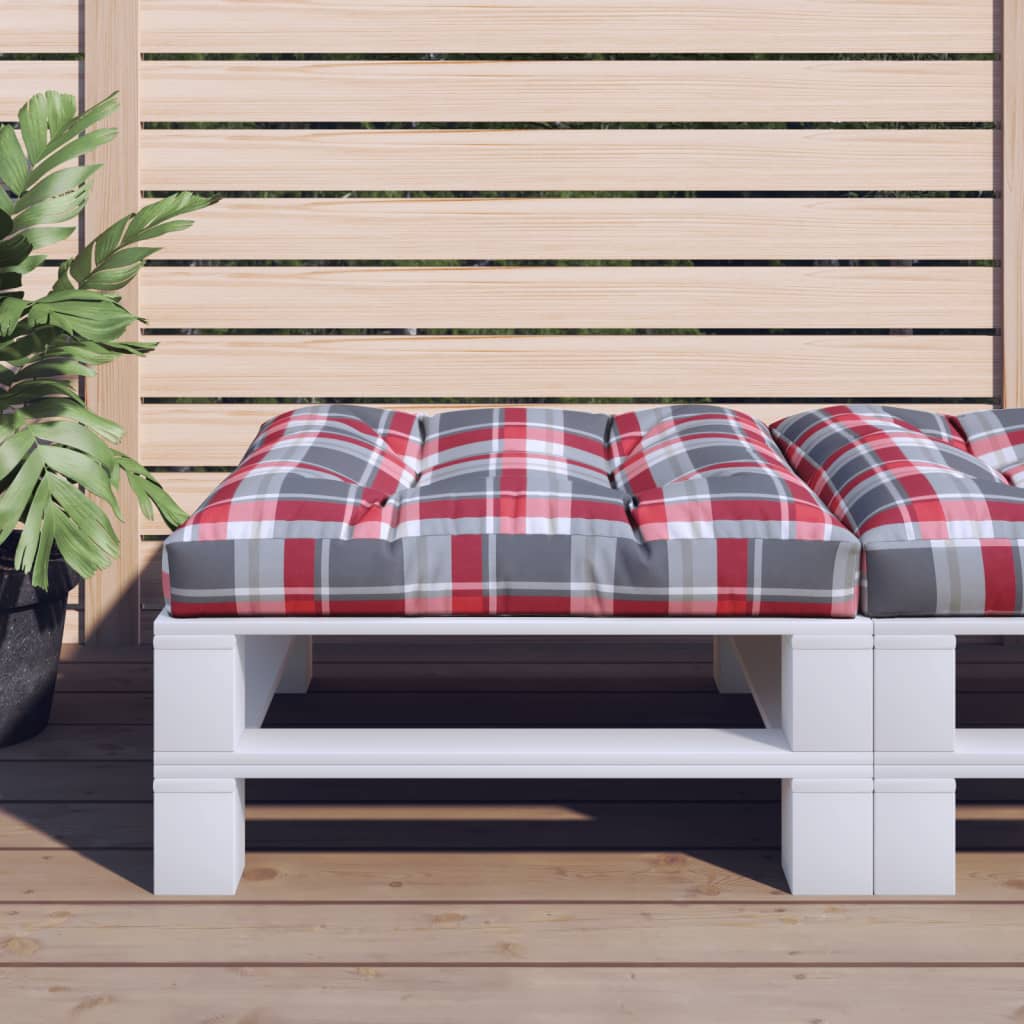 Coussin de palette Rouge à carreaux 80x80x12 cm Tissu
