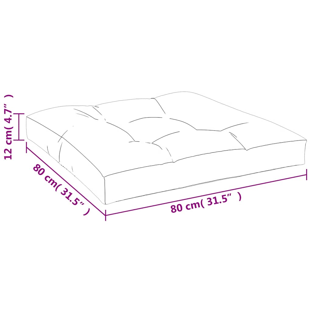Coussin de palette bleu rayé blanc 80x80x12 cm Tissu