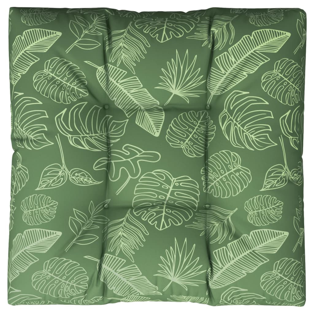 Pallet cushion leaf pattern 80x80x12 cm fabric