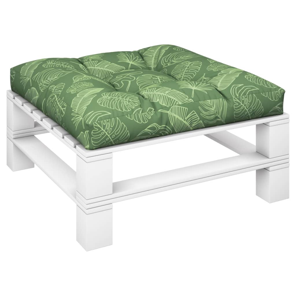 Pallet cushion leaf pattern 80x80x12 cm fabric
