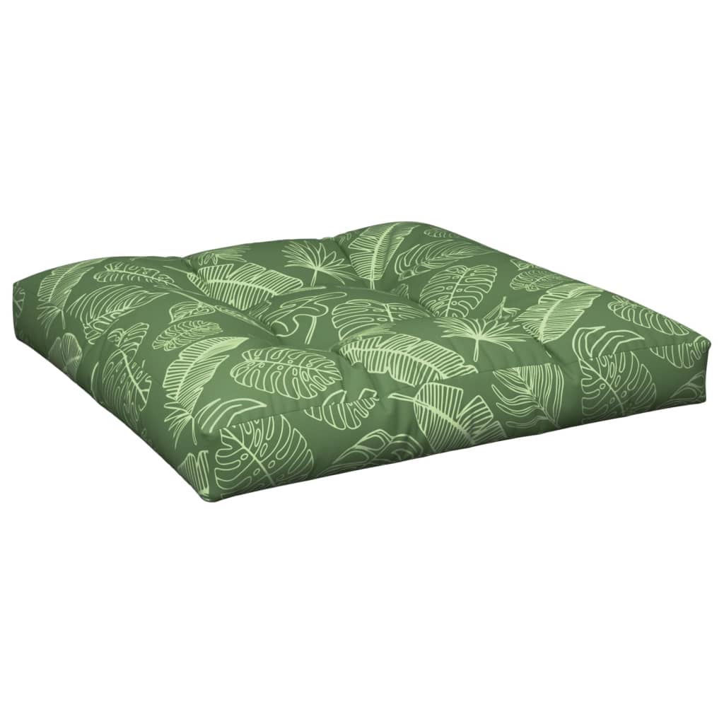 Pallet cushion leaf pattern 80x80x12 cm fabric
