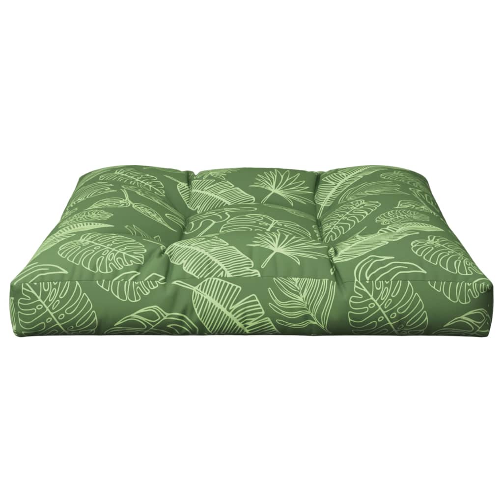 Pallet cushion leaf pattern 80x80x12 cm fabric