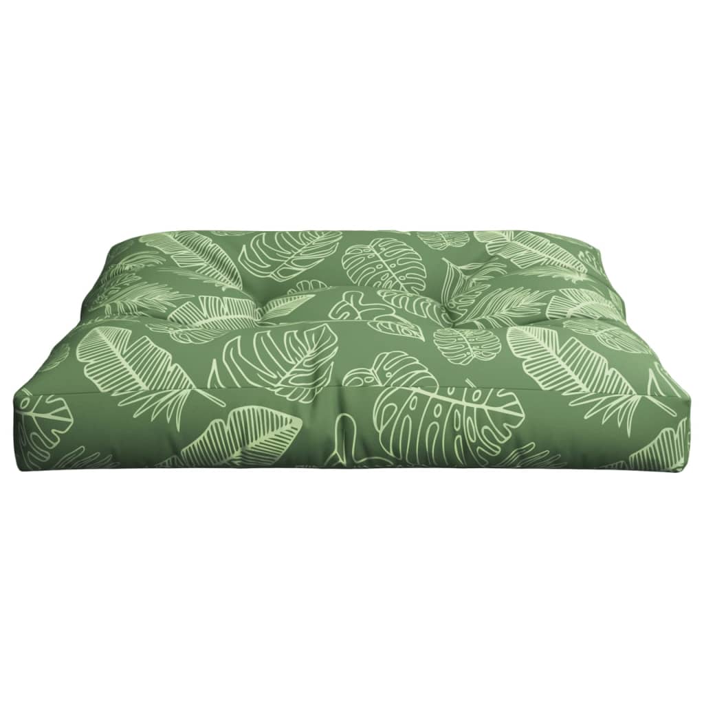 Pallet cushion leaf pattern 80x80x12 cm fabric