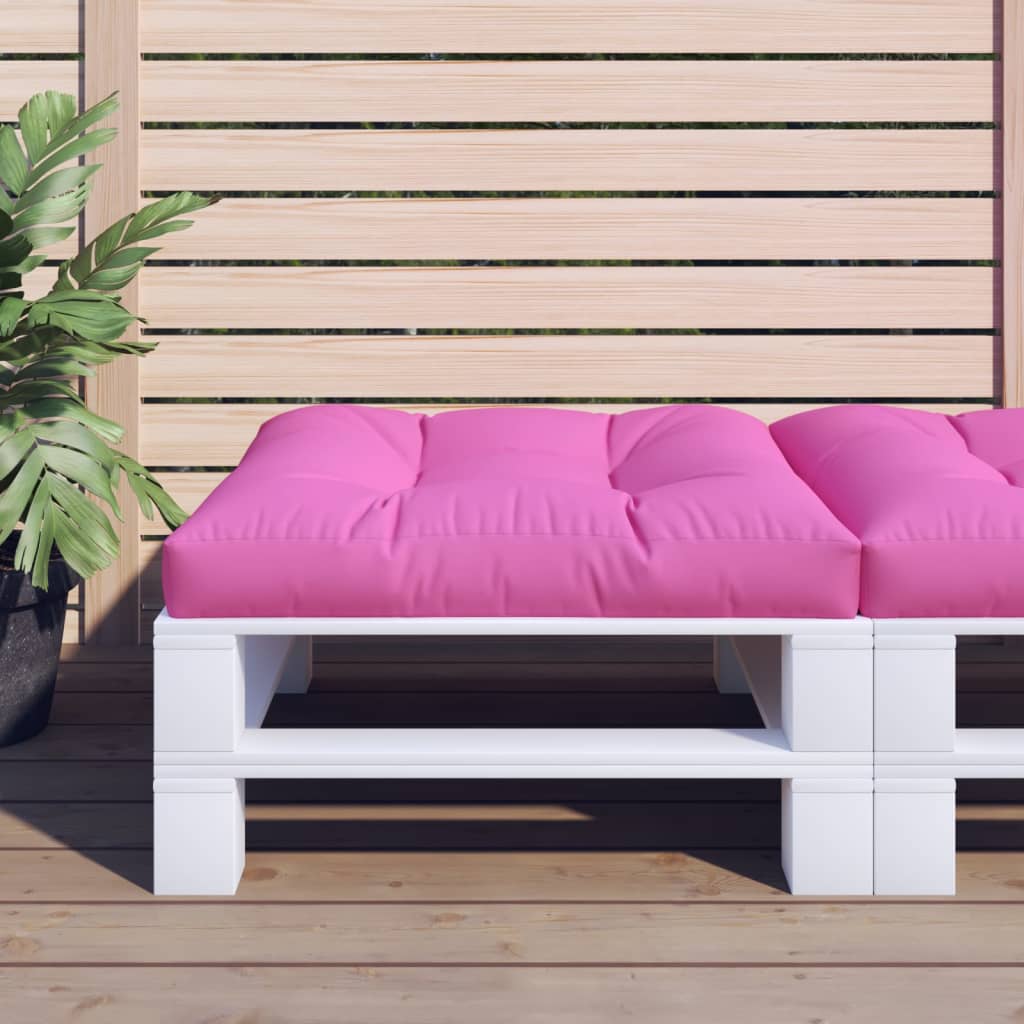 Coussin de palette rose 80x80x12 cm tissu