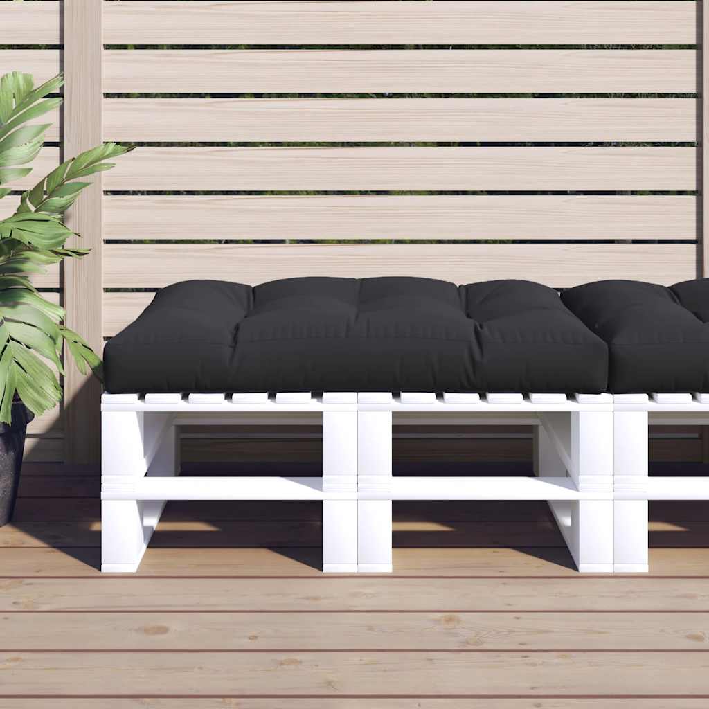 Coussin de palette noir 120x80x12 cm Tissu