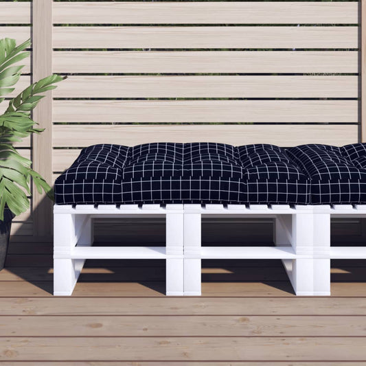 Black Plaid Pallet Cushion 120x80x12 cm Fabric