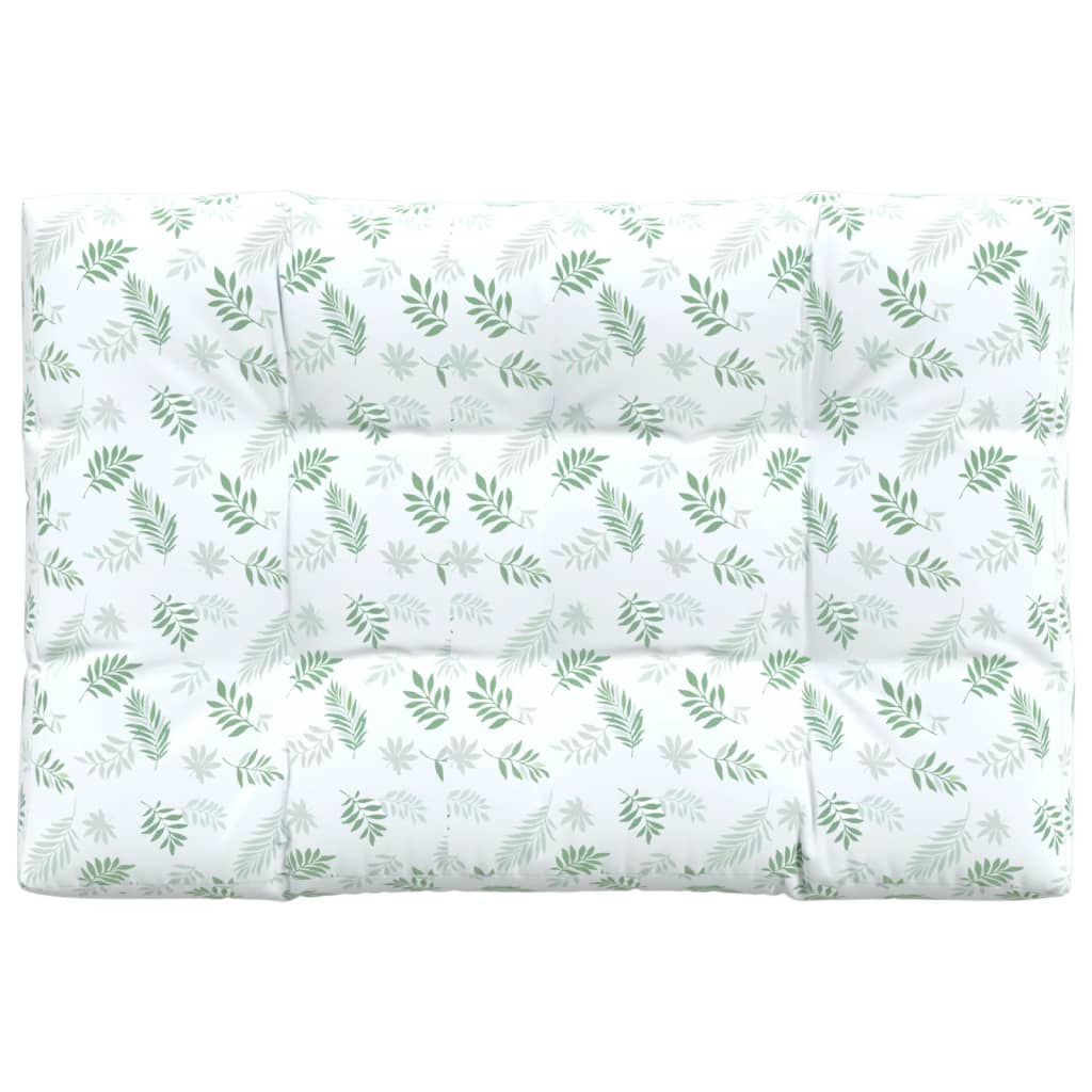 Pallet cushion leaf pattern 120x80x12 cm fabric