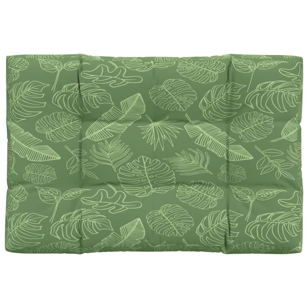 Pallet Cushion Leaf Pattern 120x80x12 cm Fabric