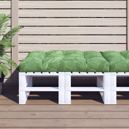 Pallet Cushion Leaf Pattern 120x80x12 cm Fabric
