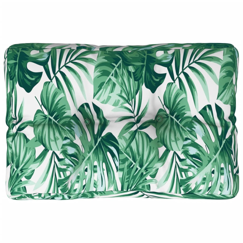 Coussin de palette motif feuilles 50x40x12 cm Tissu