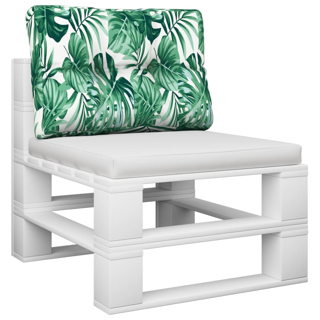 Coussin de palette motif feuilles 50x40x12 cm Tissu