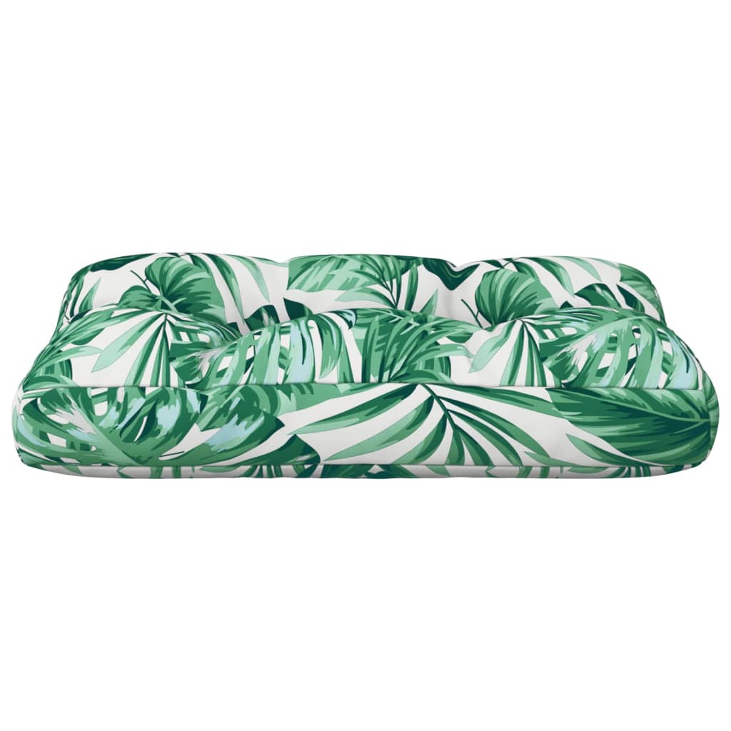 Coussin de palette motif feuilles 50x40x12 cm Tissu
