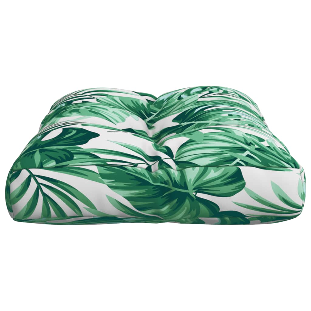 Coussin de palette motif feuilles 50x40x12 cm Tissu