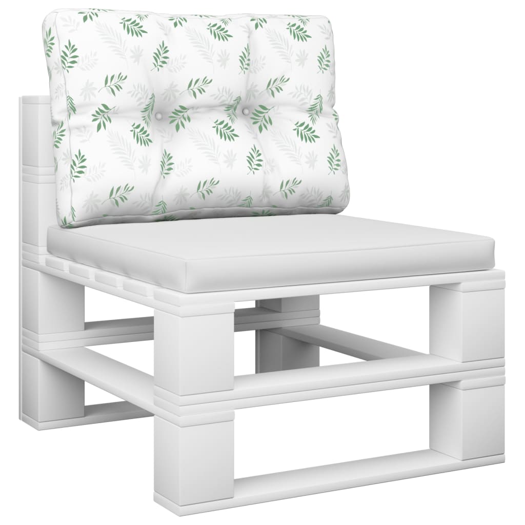 Pallet cushion leaf pattern 50x40x12 cm fabric