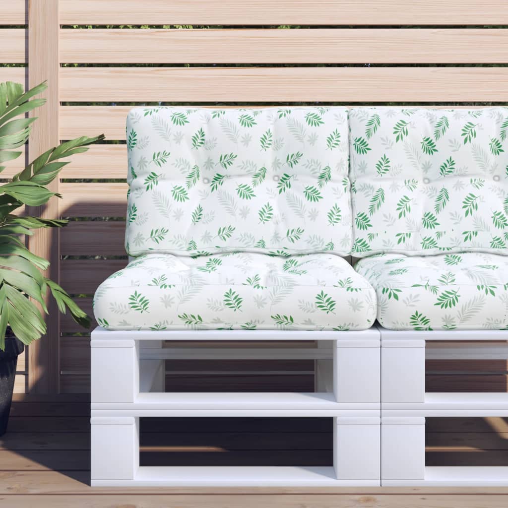 Pallet cushion leaf pattern 50x40x12 cm fabric