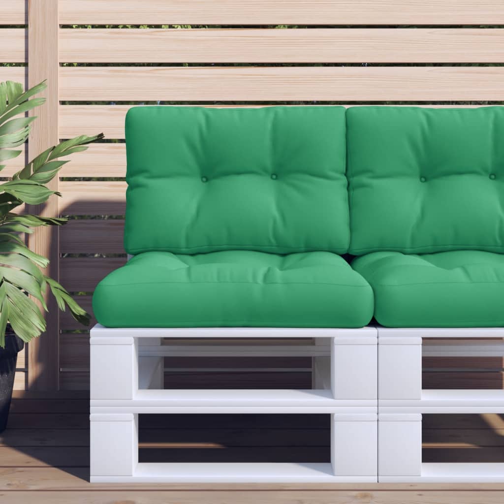 Coussin de palette vert 60x40x12 cm tissu