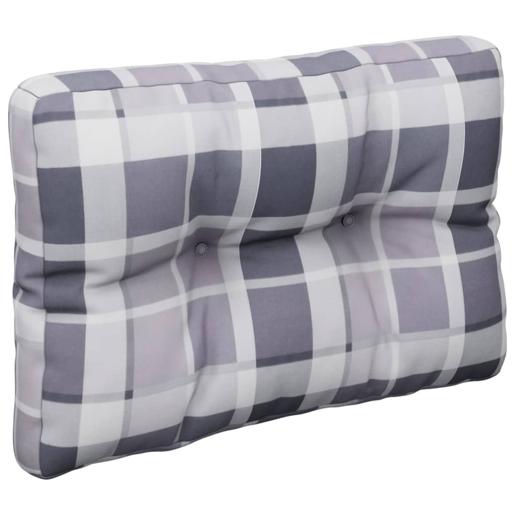 Coussin de palette gris à carreaux 60x40x12 cm Tissu