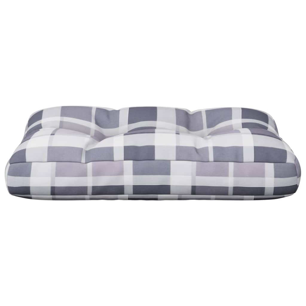 Coussin de palette gris à carreaux 60x40x12 cm Tissu
